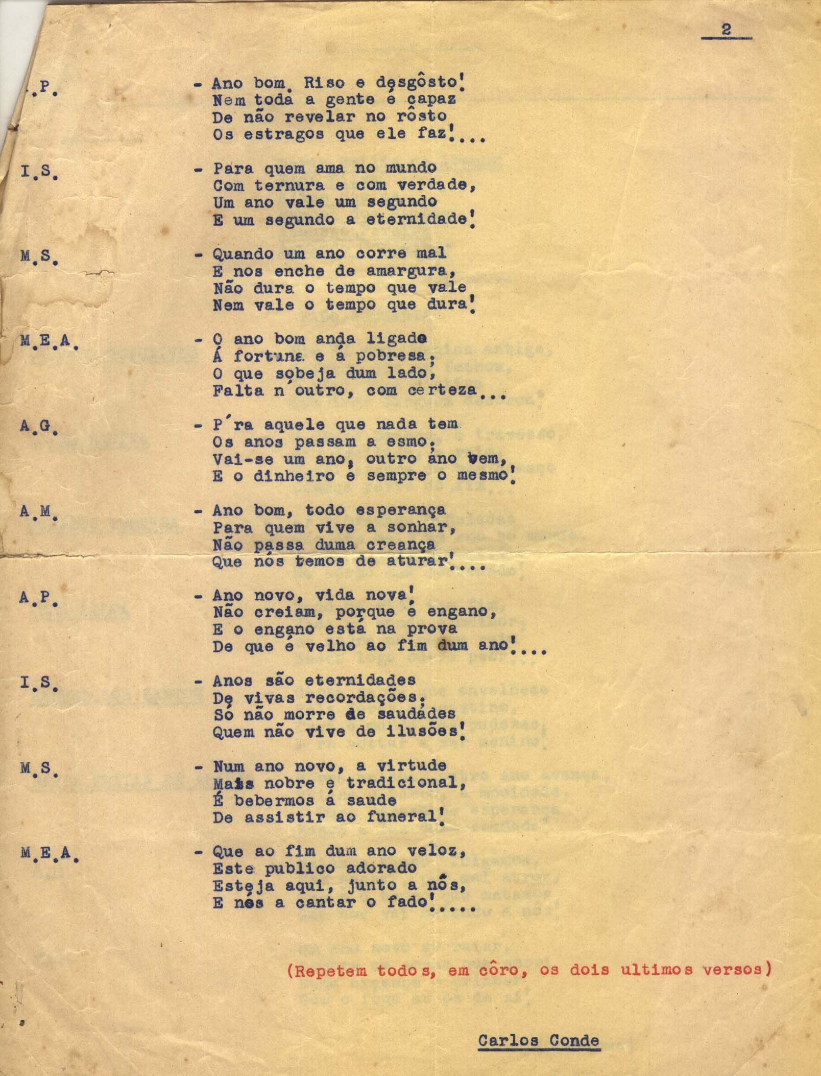 Poema triste, Carlos Conde, s/d, p.2 - Museu do Fado
