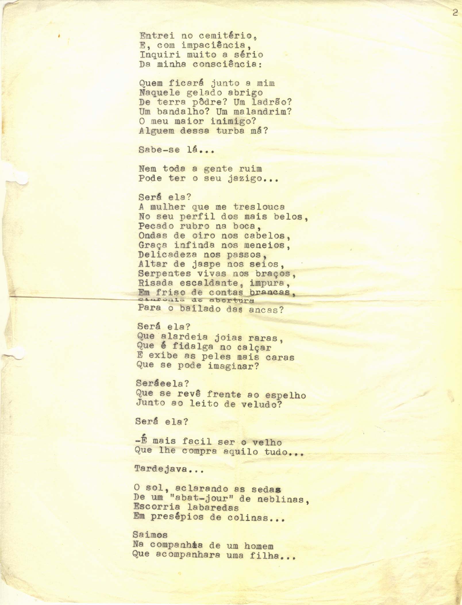 Poema triste, Carlos Conde, s/d, p.2 - Museu do Fado